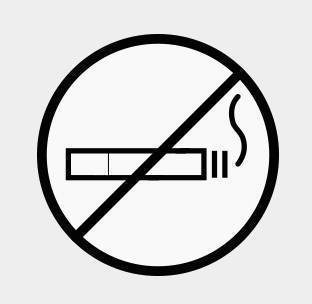 Symbol: Eine Zigarette im durchgestrichenen Kreis.