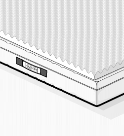 Illustration: Ein Matratzentopper aus Memory- oder Viscoschaum auf einer BODYGUARD® Matratze.
