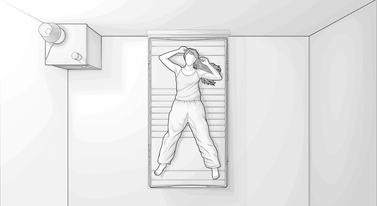 Illustration: Eine Person entspannt auf dem Topper 100x200