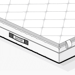 Illustration: Ein Matratzentopper aus PU- oder Komfortschaum auf einer BODYGUARD® Matratze.