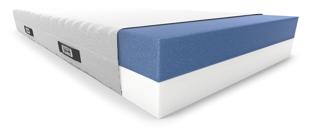 Die BODYGUARD Anti-Kartell-Matratze mit geöffnetem Matratzenbezug.